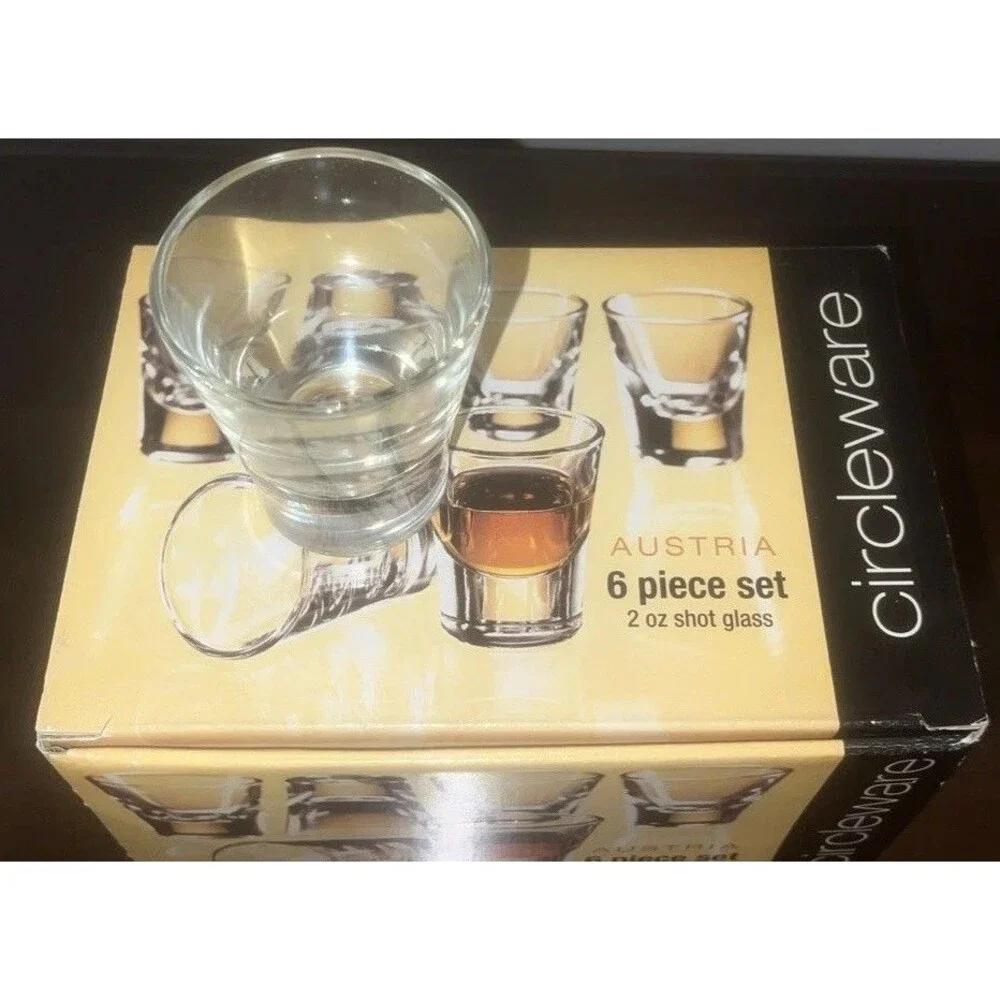 Two Boxes Circleware Austria 6 Piece Set 2 Oz Shot Glasses Heavy Weight